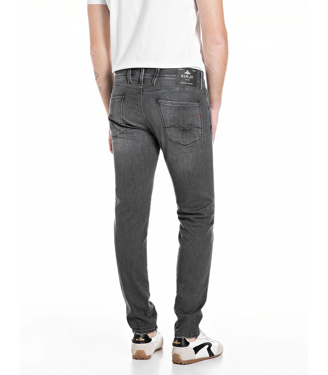 スリムフィットANBASS ブラックパワーストレッチデニム 詳細画像 ダークグレー 2